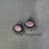 Baby Pink Stone Hema Oxidised Earring