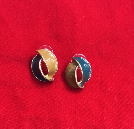 Green Brown Stud Earring