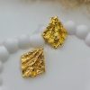 Golden Crushed Shell Stud Earring