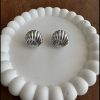 Front Back Silver Shell Stud Earring