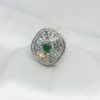 Green Silver AD Finger Ring