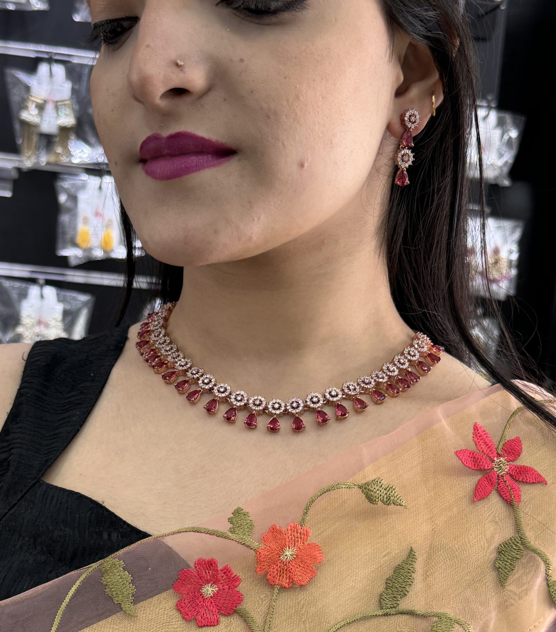 Ruby Tarra American Diamond Set