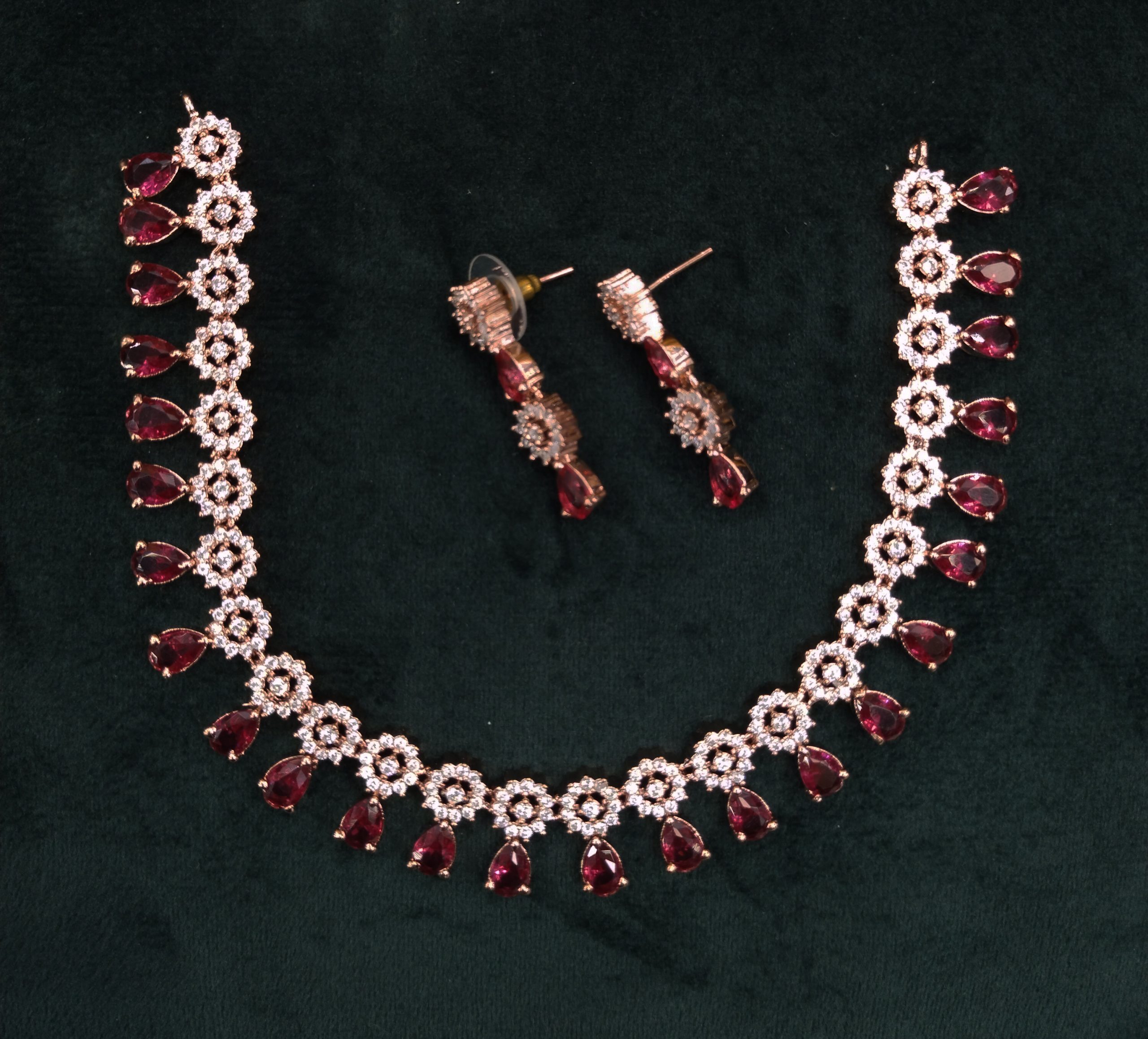 Ruby Tarra American Diamond Set - Image 3