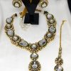 Golden Kundan Green Enamel Combo Set