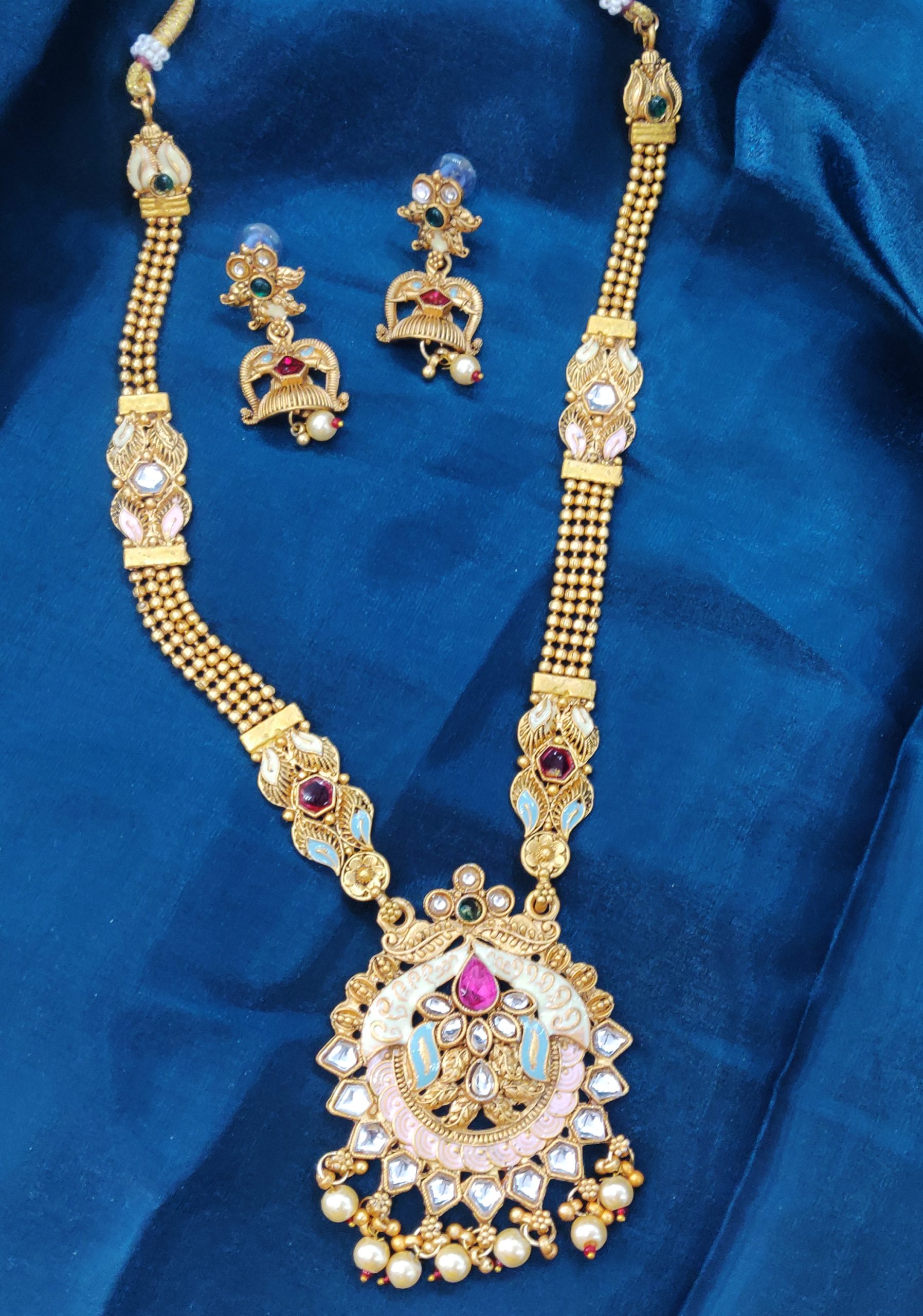 Golden Shanaya Long Necklace Set - Image 2