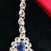 Blue Silver Prisha Kundan Maang Tikka