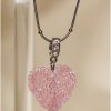 Pink Heart Pendant Chain