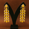 Yellow Kundan Cascade Long Earrings