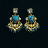 Blue Majesty Kundan Drop Earrings