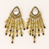 Black Azure Waterfall Kundan Danglers
